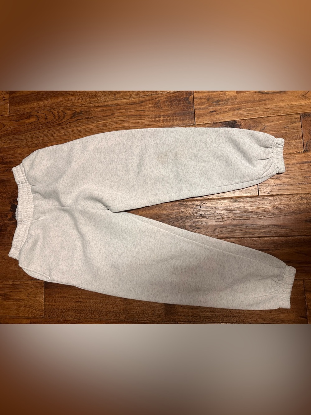 Women’s Light Gray Fleece Joggers with Elastic Waist